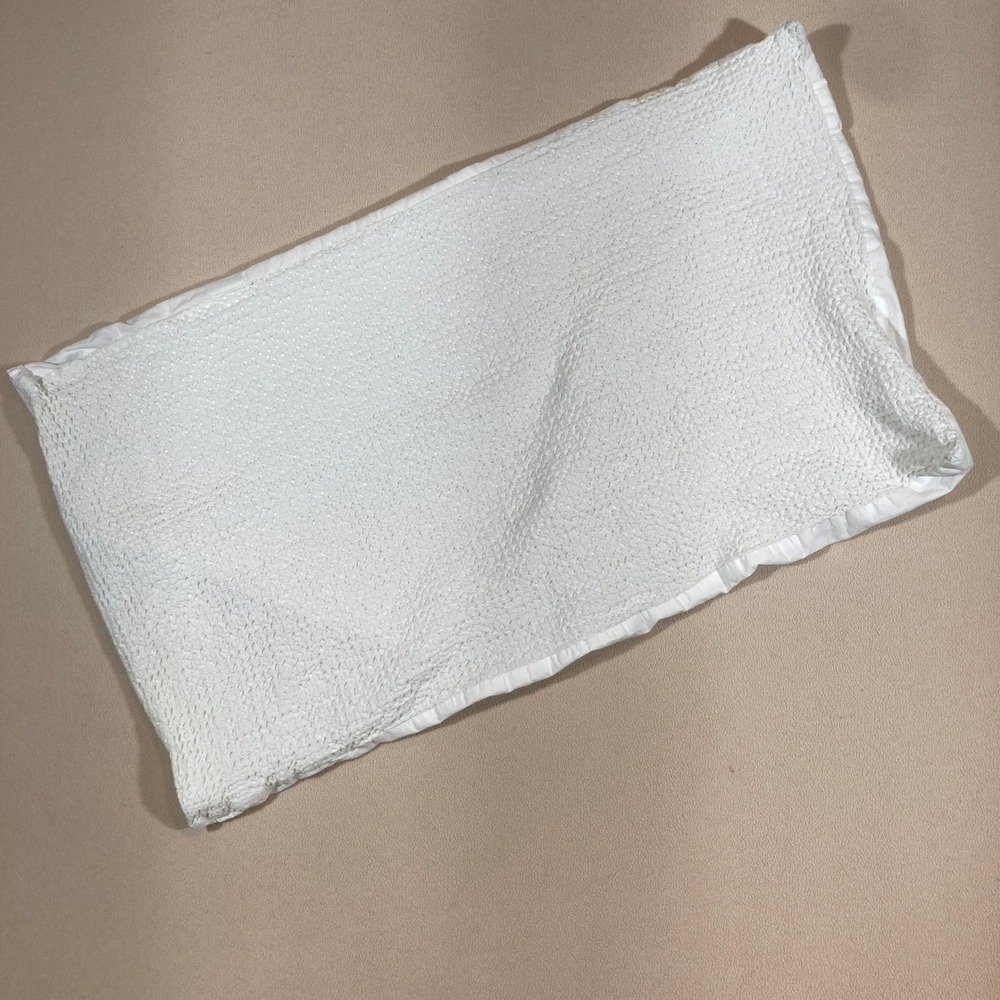 1 Quince Pillow Sham King Size White Organic‎ Cotton Textured Minimalist Luxury